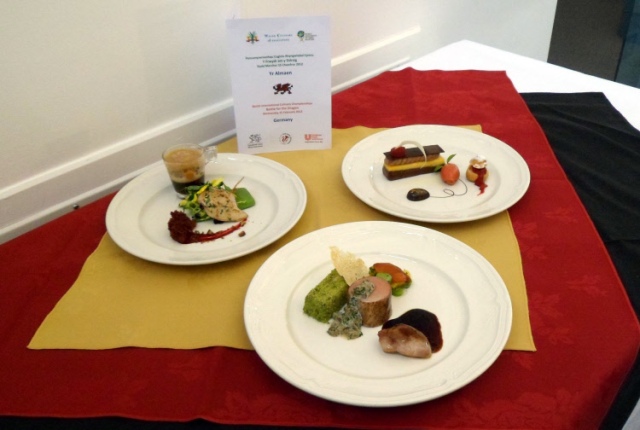 The three courses prepared by the German team that we would eating